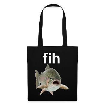 Fih Lustiger Fisch Herren Angeln Fih - Stoffbeutel - Schwarz - Vorne