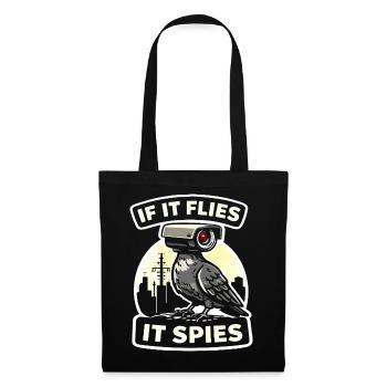 Raven with Camera Spy Design - Tote Bag - black - Front