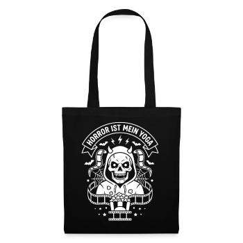 Horror ist mein Yoga Skelett Design - Stoffbeutel - Schwarz - Vorne