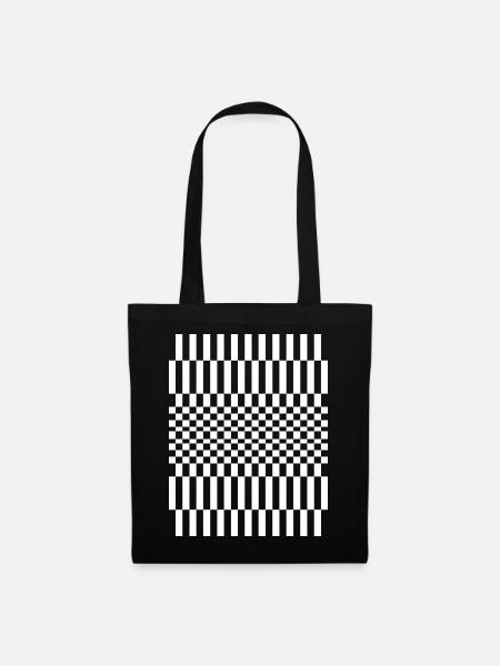 Schachbrettmuster-Design - Stoffbeutel - Schwarz