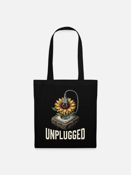 Unplugged Flower - Stoffbeutel - Schwarz