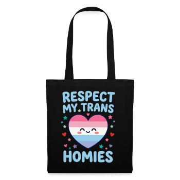 Mois de la fierté LGBTQ - Respect My Trans Homies - Sac en tissu - noir - Devant
