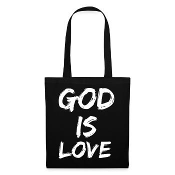 god is love - Stoffbeutel - Schwarz - Vorne