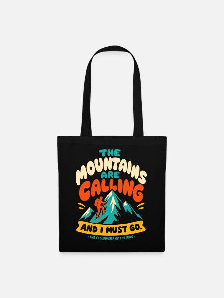 The Mountains Are Calling Hiking - Stoffbeutel - Schwarz