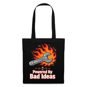 Powered By Bad Ideas Schraubenschlüssel - Stoffbeutel - Schwarz - Vorne