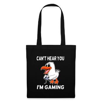 Je ne peux pas t'entendre, je suis un cadeau de mouette de jeu Seagull - Sac en tissu - noir - Devant