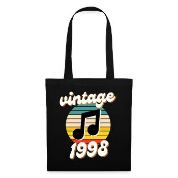 né millésime année 1998 idée cadeau - Sac en tissu - noir - Devant