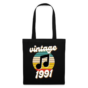 born vintage year 1991 gift idea 90s - Tote Bag - black - Front