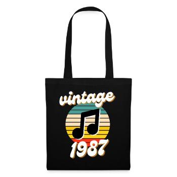 né millésime année 1987 idée cadeau années 80 - Sac en tissu - noir - Devant