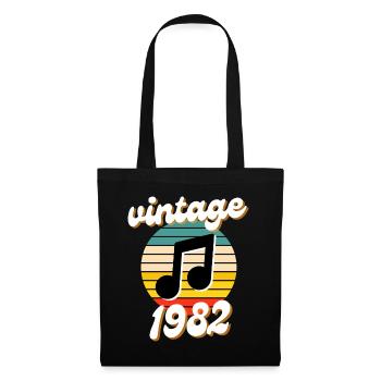 né millésime année 1982 idée cadeau années 80 - Sac en tissu - noir - Devant