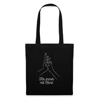 Für immer Hund hand pfote geschenk idee spruch - Stoffbeutel - Schwarz - Vorne