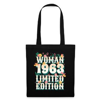 Anniversaire Femme Née En 1963 Femme 60 Ans - Sac en tissu - noir - Devant