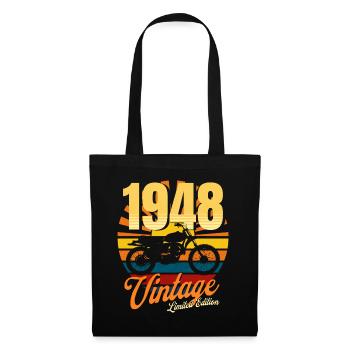 Motorcycle born in 1948 birthday 75 years biker - Tote Bag - black - Front
