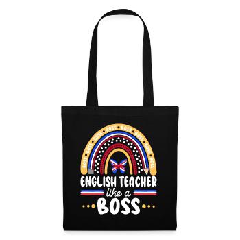 Humour Prof d'Anglais Comme Boss Enseignant - Sac en tissu - noir - Devant