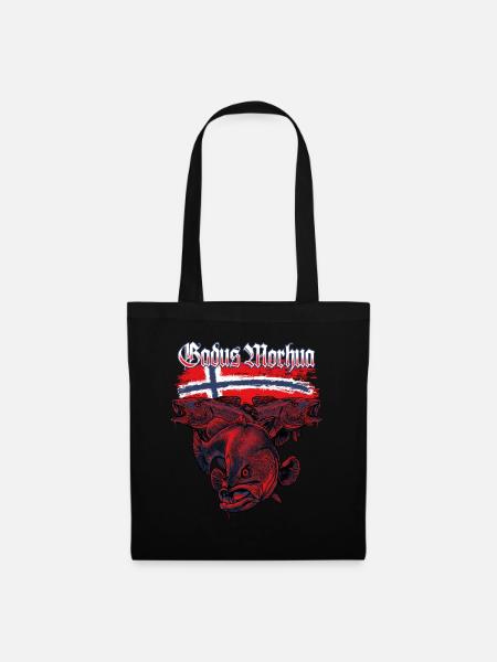 GADUS MORHUA - Dorsch - Norwegen - Stoffbeutel - Schwarz