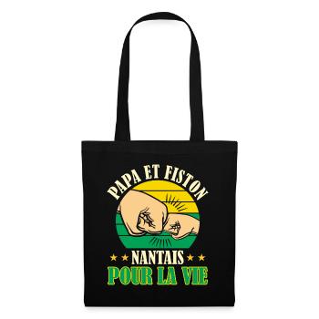 Papa Fiston Nantais Père Fils Supporter Nantes - Sac en tissu - noir - Devant