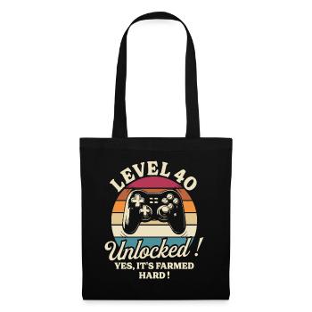 Player Level 40 Anniversary Gamer 40 Years - Tote Bag - black - Front
