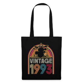 Vintage 1993 musician drummer 30 years anniversary - Tote Bag - black - Front