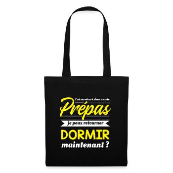 Deux ans de Prèpas cadeau drôle, cool et humour - Sac en tissu - noir - Devant