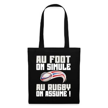 Au Rugby On Assume Humour Supporter De Rugby - Sac en tissu - noir - Devant