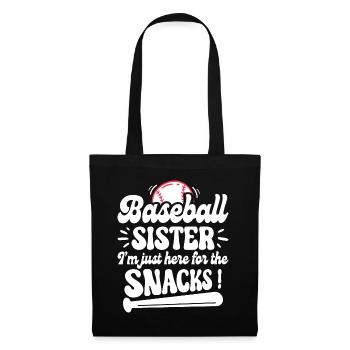 Humour Soeur Supporter Baseball - Sac en tissu - noir - Devant