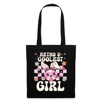 Retro-Mädchen und die coolste geile Frau - Stoffbeutel - Schwarz - Vorne