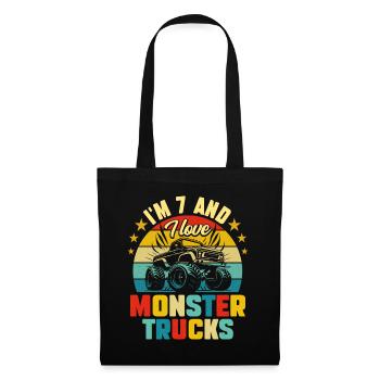 Monster Truck Car 7 Jahre Jubiläum - Stoffbeutel - Schwarz - Vorne