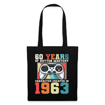 Geek Level 60 Jubiläum Gamer 60 Jahre - Stoffbeutel - Schwarz - Vorne