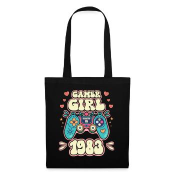 Geek Girl Level 40 Geburtstag Gamer 40 Jahre - Stoffbeutel - Schwarz - Vorne