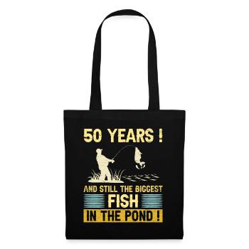 50 Years Fishing Enthusiast 50th Anniversary Fisherman - Tote Bag - black - Front