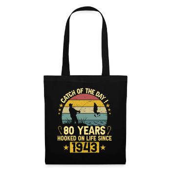 Anniversaire Pêcheur 1943 80 Ans Anniversaire - Sac en tissu - noir - Devant