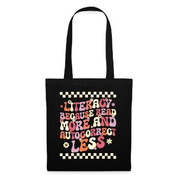 Mots Groovy Alphabétisation Lecture Enseignant - Sac en tissu - noir - Devant