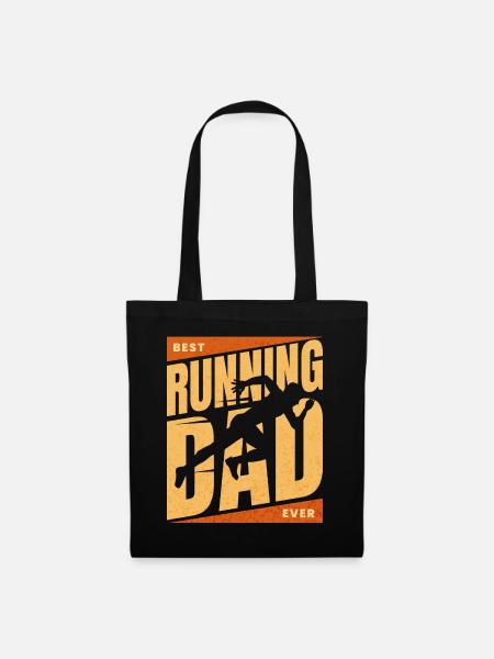Papa Marathon Runner Beste Papa Runner - Stoffen tas - zwart