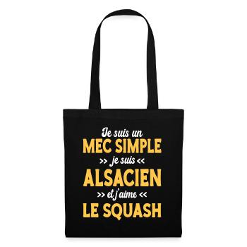 Mec Simple Humour Alsacien Amateur De Squash - Sac en tissu - noir - Devant