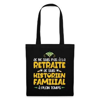 Retraité Humour Arbre Généalogique Retraite - Sac en tissu - noir - Devant
