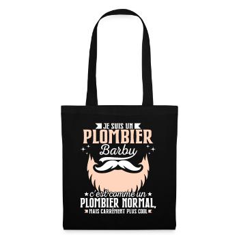 Barbe Humour Plombier Barbu - Sac en tissu - noir - Devant