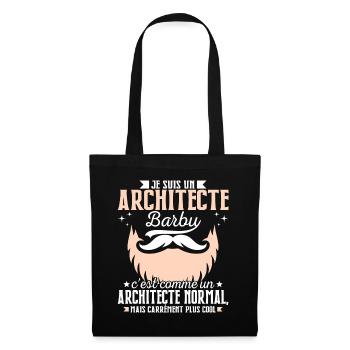 Barbe Humour Architecte Barbu - Sac en tissu - noir - Devant