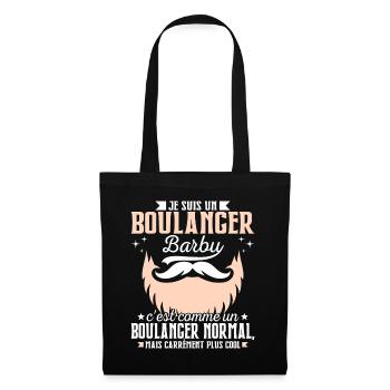 Barbe Humour Boulanger Barbu - Sac en tissu - noir - Devant