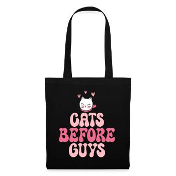 Chats Avant Les Mecs Amour Des Chats - Sac en tissu - noir - Devant