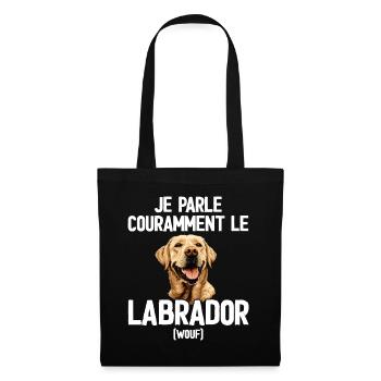 Parler Le Labrador Cadeau Humour Chien Labrador - Sac en tissu - noir - Devant