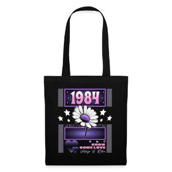 Retro Y2K Jahr 1984 Geburtstag Frau 40 Jahre - Stoffbeutel - Schwarz - Vorne