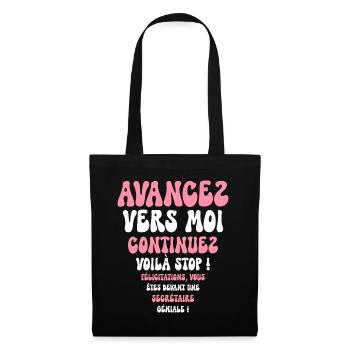 Humour Super Cadeau Pour Secrétaire - Sac en tissu - noir - Devant