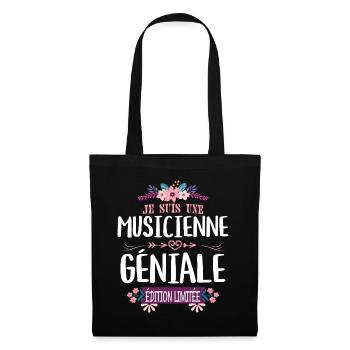 Femme Édition Limitée Musicienne Géniale - Sac en tissu - noir - Devant