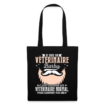 Barbe Humour Vétérinaire Barbu - Sac en tissu - noir - Devant