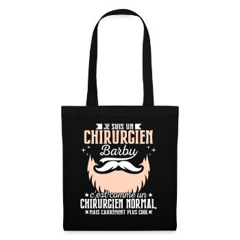 Barbe Humour Chirurgien Barbu - Sac en tissu - noir - Devant