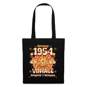 Vintage Année 1954 Anniversaire Femme 70 Ans - Sac en tissu - noir - Devant