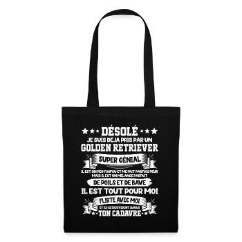 Pris Par Un Golden Retriever Super Génial Chien - Sac en tissu - noir - Devant