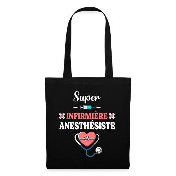 Humour Femme Super Infirmière Anesthésiste - Sac en tissu - noir - Devant