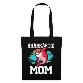 Sharkastic Mutter Hai Witz Sarkastische Mutter - Stoffbeutel - Schwarz - Vorne