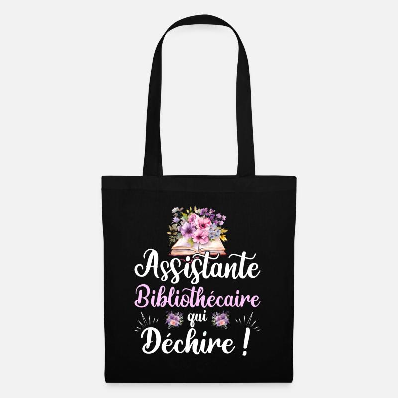 Assistante Bibliothécaire Qui Déchire - Sac en tissu - noir